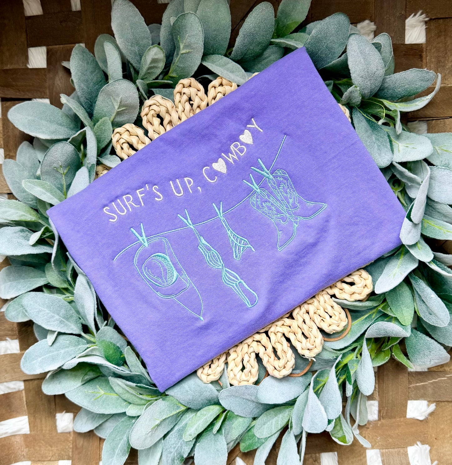 Surf’s Up Cowboy Embroidered Tank