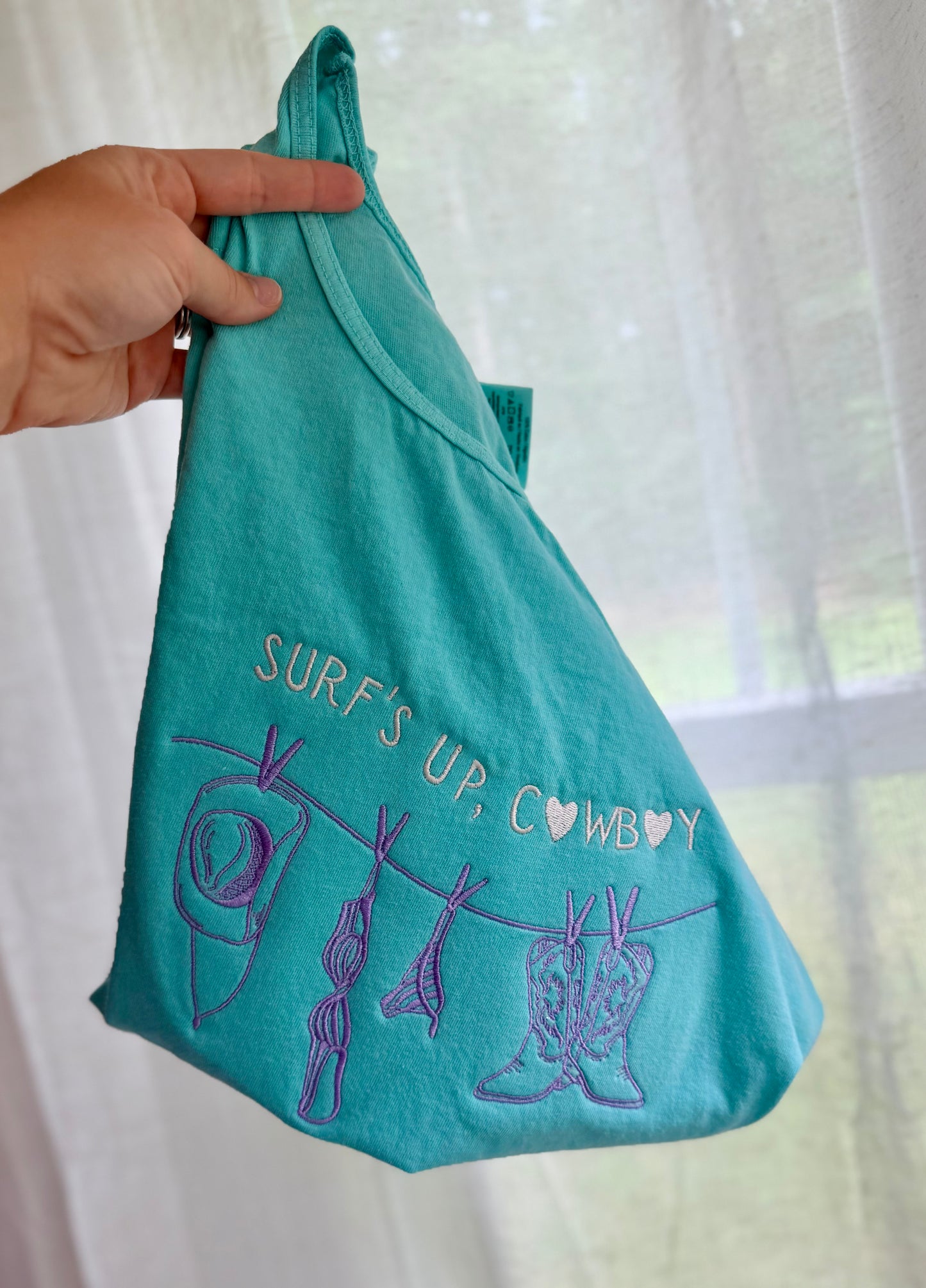 Surf’s Up Cowboy Embroidered Tank