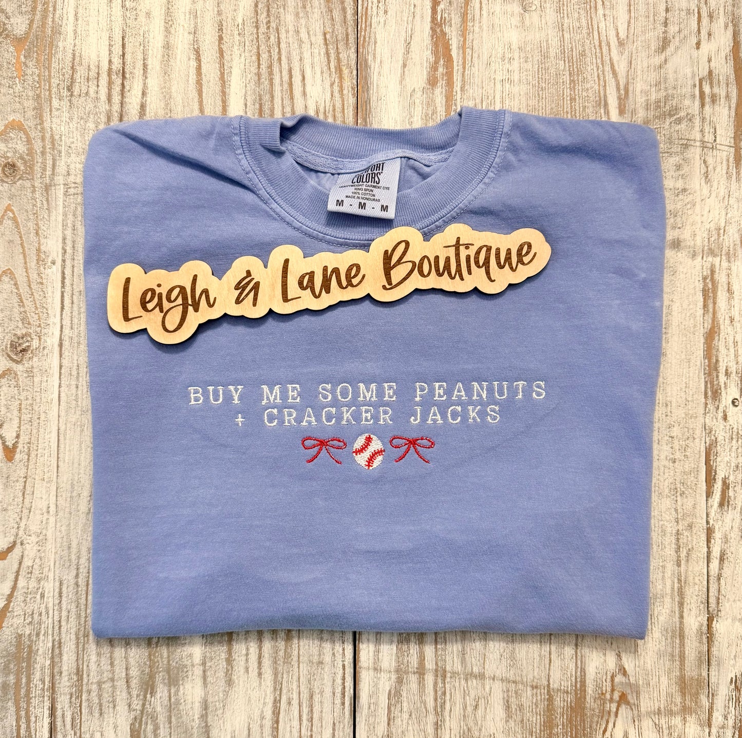 Buy me some peanuts + cracker jacks Embroidered Tee